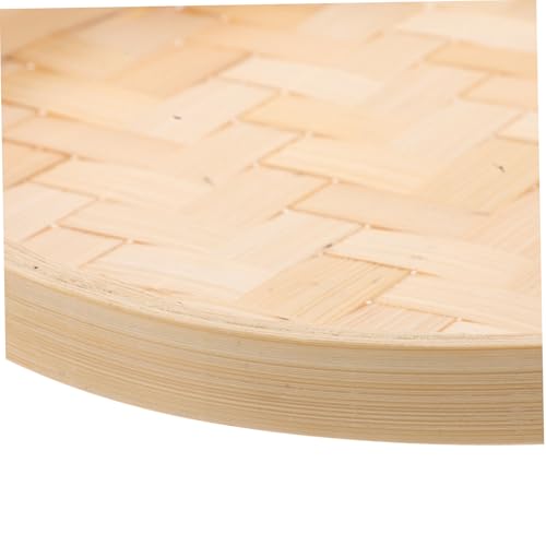 Amosfun Handmade Woven Bamboo Round Sieve Tray Multipurpose Wall Art and Serving Basket for Home Decoration Bedroom Accent and Holiday Gatherings - Image 4