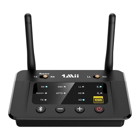 1Mii B03Pro Bluetooth 5.3 Transmitter Receiver for Home Stereo TV, HiFi Wireless Audio Adapter with Audiophile DAC & AptX HD/Low Latency, Long Range, Optical RCA AUX 3.5mm Outputs/Inputs Cover