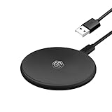 UNIGEN UNIPAD 200 Wireless Charger, 15W Qi Fast Wireless Charging Pad [USB A to C Cable] Compatible with All Wireless Compatible Smartphones & Earbuds (BK)