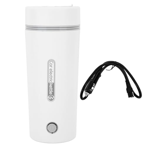 Hervidor eléctrico portátil de viaje, calentamiento rápido, control inteligente, protección contra quemaduras en seco, taza térmica de aislamiento portátil de 350 ml para coche, (12V)