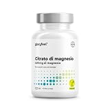 Magnesio Citrato 365 capsule, Elementare ad Alto Dosaggio, Ben Tollerato e Altamente Biodisponibile Tri-Magnesio Dicitrato Vegano, Testato in Laboratorio e Senza Additivi