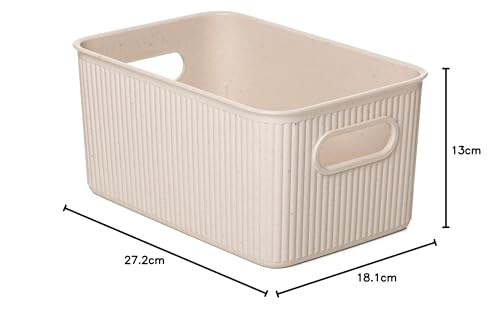 TATAY Baobab ECOHOME, rechteckig, 5 l Fassungsvermögen, aus Polypropylen, BPA-frei, 100% recycelter Kunststoff. Maße 18,1 x 27,2 x 13 cm, 7010238, Beige