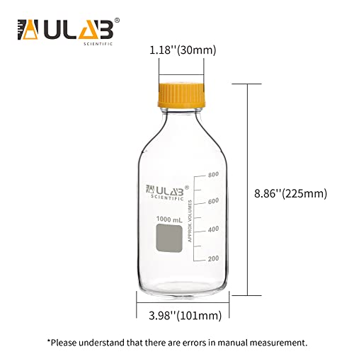 Ulab URB1039 Round Media Storage Bottle, Vol.1000Ml(34Oz) 3.3 Borosilicate Glass Bottle thumb #7