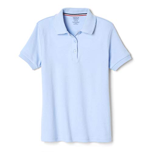 French Toast Polo para niñas Manga Corta Con Cuello Picot Azul 10