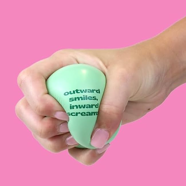Funny Stress Ball Grip Strengtheners, Outward Smiles, Inward Screams, Gag Gifts for Coworkers (Pack of 3)