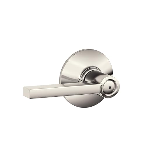 Image of SCHLAGE F40 LAT 618 Latitude Privacy, 1 Pack, Polished Nickel