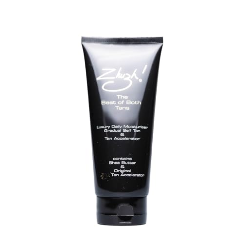 Zhuzh! Crème de jour autobronzante de luxe - 200 ml - Hydratante et accélérateur de bronzage au beurre de karité - Pour un bronzage naturel sans traces