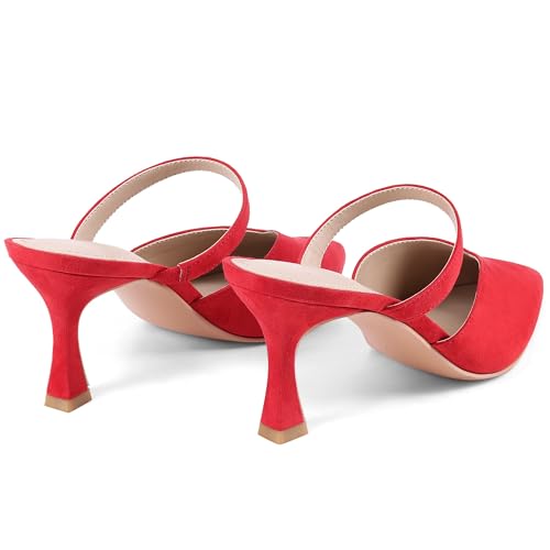 Image of USIMAD Women's Mesh High Heel Mules Pointy Toe Pumps Memory Foam Insole