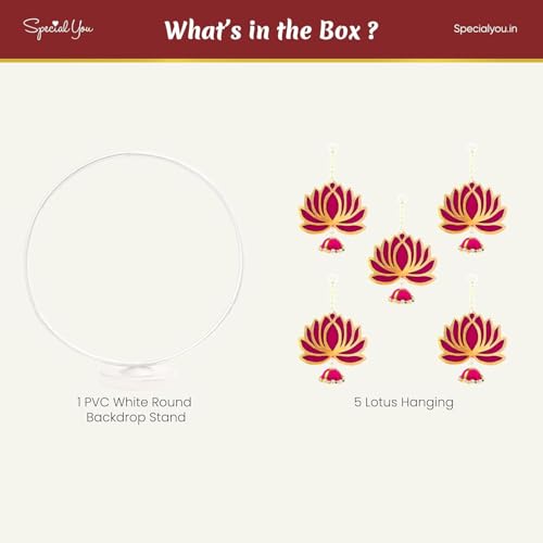 Image of SpecialYou Janmashtami Decoration Items | Ganpati Decoration Setup for Home | Backdrop for Pooja Decor | PVC Backdrop Stand for Decor | Krishna Janmashtami Items- 6 pcs