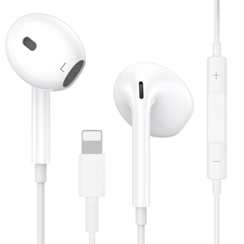 For iPhone Headphones [MFi Certified] In-Ear Wired HiFi Stereo Noise Isolating Sound Earbuds Earphones with Microphone & Volume Control Compatible with iPhone 14/14 Pro/14 Pro Max/13/12/11/SE/XR/X/8/7
