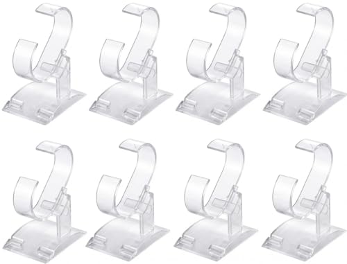 B&NN 8 Pack Clear Plastic Watch Display Stand (man watch Stand)