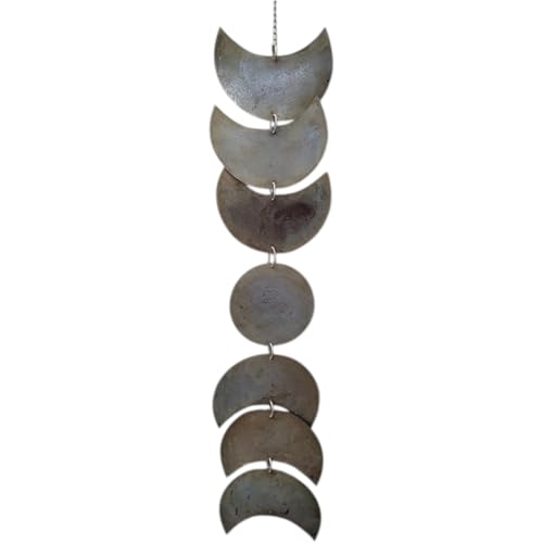 Tenture murale en métal phase de lune | Décoration bohème 66 cm