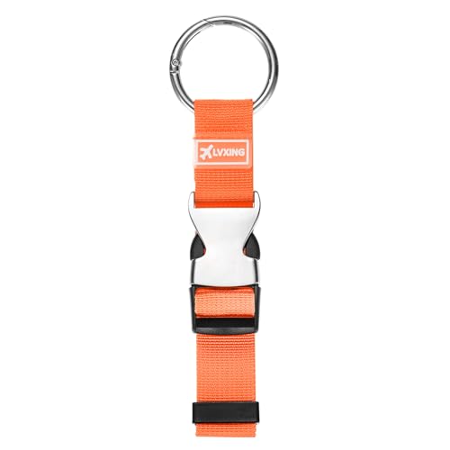 Image of M METERXITY 1-Pack Add A Bag Luggage Strap, Adjustable Suitcase Belt for Connecting Luggage /Backpack /Jacket, Carry Strap with Ring Buckle [Orange]