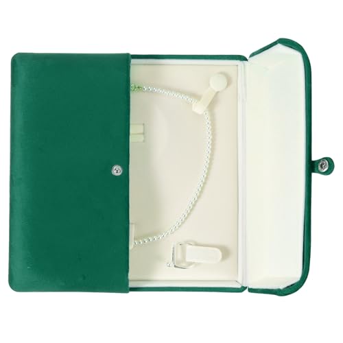 Petite boîte à bijoux en velours vert pour bagues et colliers - 2