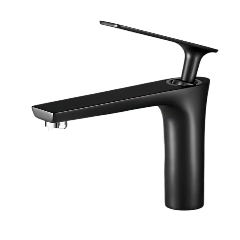 Mitigeur de lavabo haut noir et doré fini les fuites avec le cuivre KLVN