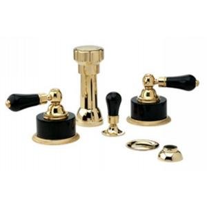 Phylrich K4274 014 - Regent Four Hole Bidet set W Vertical Spray Black Onyx Handle