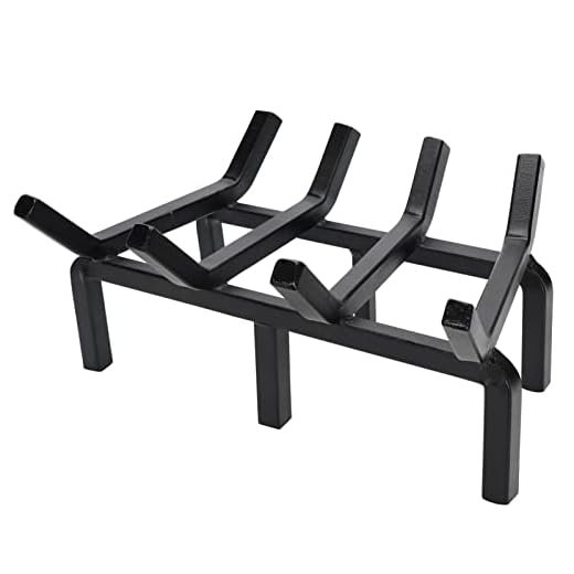 TwentyNext Fireplace Log Grate, Small 14Inch Heavy Duty Solid Steel Wood Rack Stove Firewood Holder for Indoor Hearth Outdoor Fire Pit Chimney Hearth Kindling Tool
