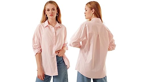 Chemise oversize femme confectionnée en tissu fluide aux finitions haut de gamme