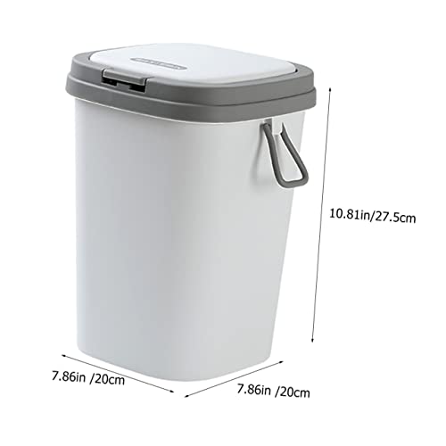 Buguuyo Household Trash Can Lidded Trash Can Pp With Cover Light Grey #TOP4