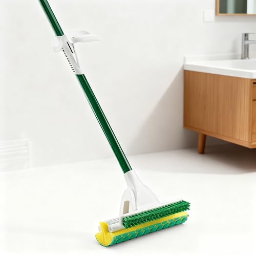Nitty Gritty Sponge Mop with Built-in Scrub Brush - Heavy-Duty for Deep Cleaning Suitable for Tile/Marble/Wood Floors