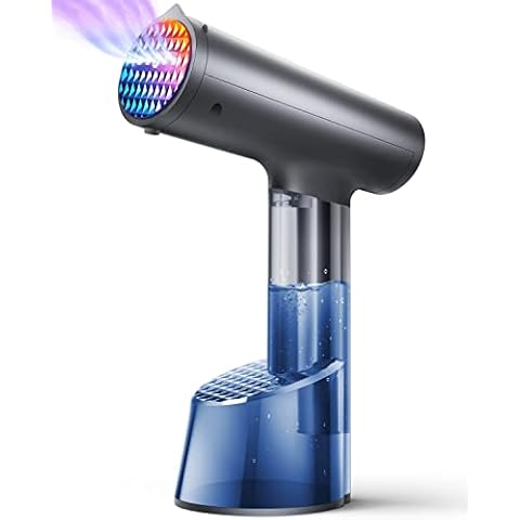 Steam Iron Handheld Mioduro Portable Garment Wrinkle Remover, Fast Heat Up In 20 Seconds, Clothes Steamer Handheld Large 300ml Detachable Water Tank 1400 W Power Grey Cover