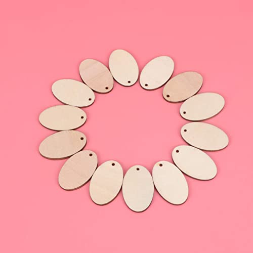 Image of MDF Cutouts | Wooden Cutout For Craft | Pine Wood | Unfinished Tags for Key Chain, Slices Crafts, Xmas, Decorations, Painting | Resin Art Work | MDF Board Cutouts, Oval- [50pcs]-[4.5cmx5cm]