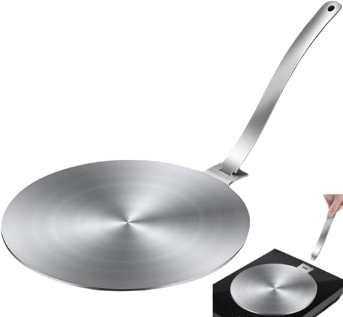 IH発熱ミニプレート 幅20cm 耐熱ハンドルカバー付き IH ヒーティング プレート ヒートコンダクター 非IH対応の調理器具をIH対応に変換 (24cm,取り外し可能なハンドル)