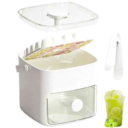 Kitchen Ice Tray - Double Deck Ice Maker Box, 6.3x5.71x5.91 inches Stackable Ices Cube Trays for Freezer with Storage Container,