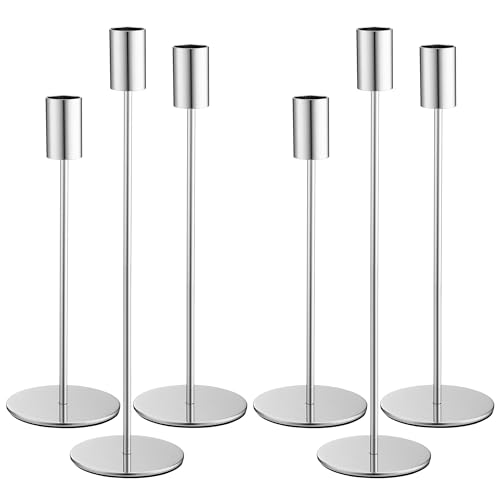 6 Teiliger Metall Kerzenständer, drei Arten von stabkerzenhalter mit...
