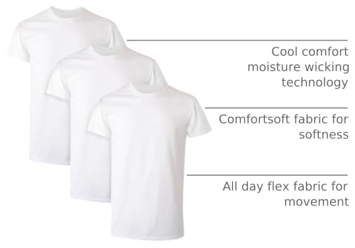 Image of Hanes Men's Undershirt Packs, Stay-Tucked Soft Cotton Undershirts, Best Undershirts for Men, White /Black /Asstd Multipacks