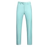 Pantalones Chinos clásicos de Corte Recto con Pliegues en la Cabeza y enchapados para maduros (Mint Green, XXXL)