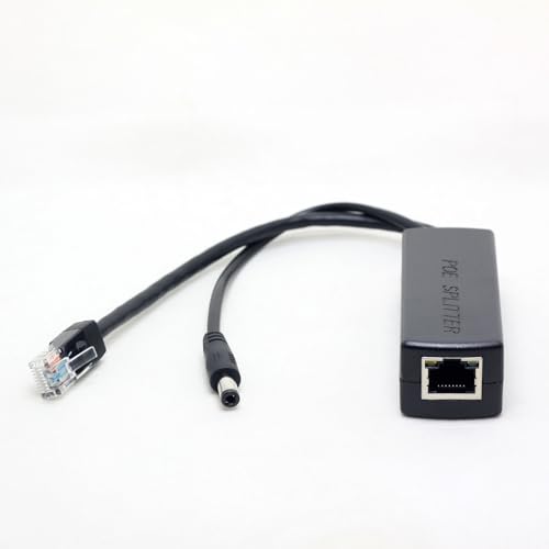 Divisor activo Gigabit PoE 5 V 2,4 A con conector DC 5,5x2,5 mm | Compatible con IEEE 802.3af/at, adaptador Ethernet 10/100/1000 Mbps para Hue Bridge y dispositivos inteligentes de 5 V miniatura 1