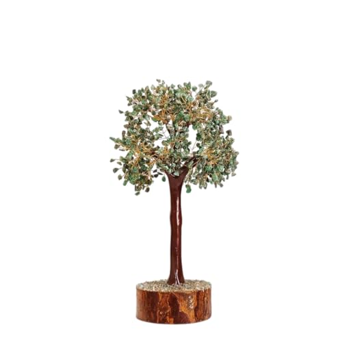 Image of Wealth Tree 1000-1200 Beads, Green Jade,Citrine,Tiger Eye and Green Aventurine to Attract Money Good Luck,Wealth for Home,Office 23 Cm x 13 Cm