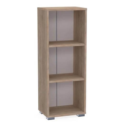 Bracia Mebelek Regal Sonoma Eiche 40 cm Breit - Bücherregal Holz Schmal – Büromöbel 40x30x106cm – Bücherschrank 3 Fächer – Büro Ordnerregal