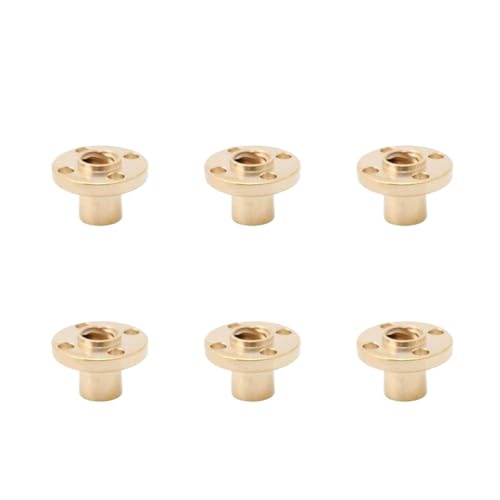 Metal Ball Screw nut 1~10PCS Trapezoidal T8 Screw Nut 8mm Copper Screws for Stepper Motor Lead Screw Diameter 10mm Pitch 2mm Brass(Style A 6pcs)