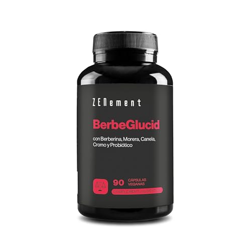 BerbeGlucid - Para Metabolizar el Exceso de Glucosa y Carbohidratos - Berberina, Morera, Canela, Cromo y Probiótico - 90 Cápsulas Veganas, Sin Aditivos, Sin Gluten, Sin GMO