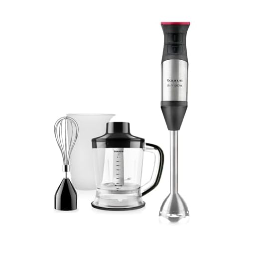 Taurus Bapi 1200 Plus Inox - Batidora de Mano, 1200 W, Bate y Pica Hiello, Agarre Ergonómico