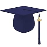 Dlala Unisex Adult Matte Graduation Cap with 2025 Tassel Adjustable for High School and Bachelor (Navy)