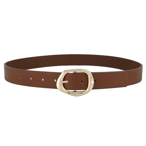 Image of Earnda Women Leather Belt for Jeans Dresses Fashion Buckle Waist Belts