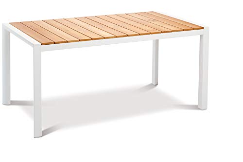Preisvergleich Produktbild Best Tisch Paros 210x90cm Weiss / Teakholz