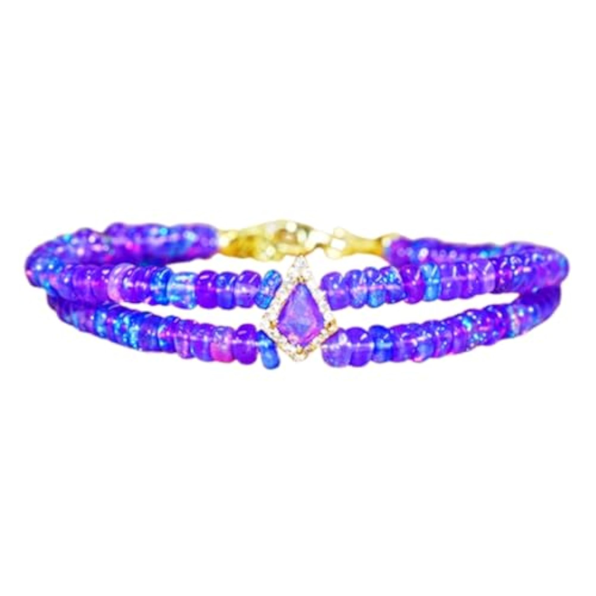 Ethiopian Opal Rondelle Bead Bracelet, Unisex