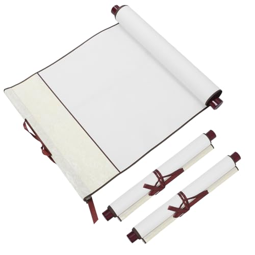 TIDTALEO 3個 書道用無地掛け軸宣紙 軽量収納可能 耐久性書道用紙 水墨画 小字筆書き対応