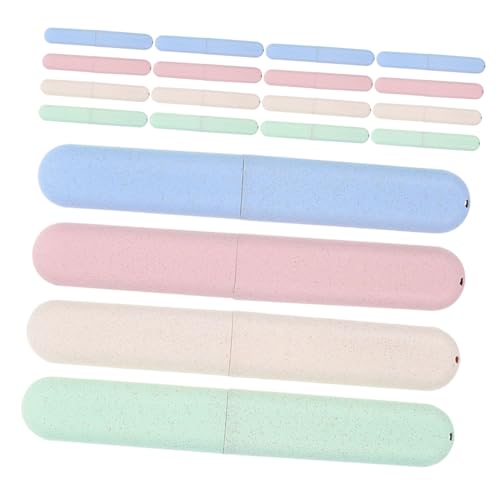 DECOMELODY 20個携帯歯ブラシケース 軽量防水設計 独立仕切り付き 歯ブラシ収納ボックス 密閉蓋で衛生的 家族や旅行 学校用適合