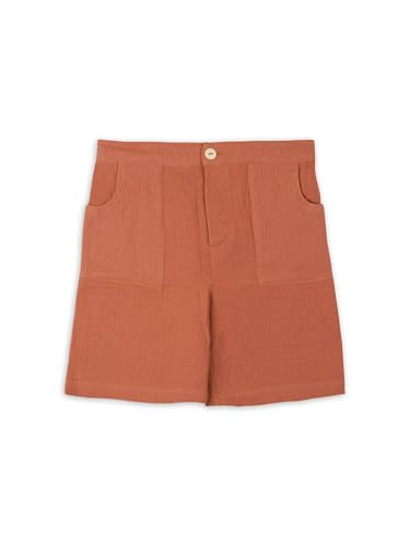 Image of Kidbea Organic Cotton Shirt & Pant Co-ord Set for Kids | Elegant & Comfortable Summer Wear | Stylish Half Sleeve Shirt with Bow & Comfy Shorts