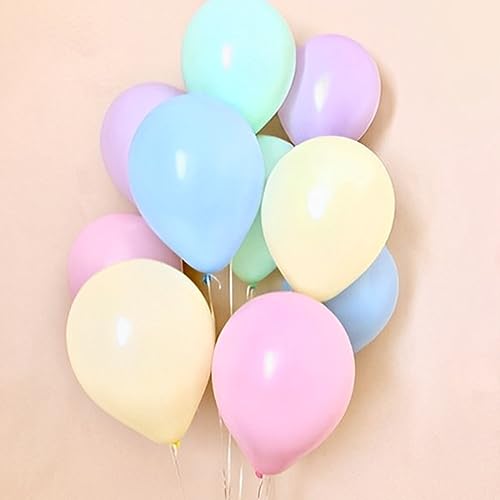 Image of Voircoloria 110pcs Pastel Balloons 12inch Macaron Latex Party Balloons for Graduation, Easter, Wedding, Birthday, Bridal Shower, Rainbow Party, Baby Shower, Anniversary Party Decorations