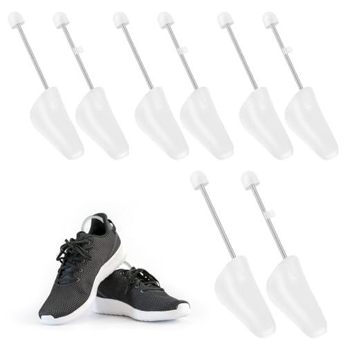 4 Paar Schuhspanner Herren, Shoe Stretcher aus Kunststoff und Metall, Schuhdehner Verstellbare Metallfeder, Shoe Tree für Sportschuhe, Mokassins, Freizeitschuhe, Schuh Spanner, Weiß, Größe 40-47 4 Paar Schuhspanner Herren, Shoe Stretcher aus Kunststoff und Metall, Schuhdehner Verstellbare Metallfeder, Shoe Tree für Sportschuhe, Mokassins, Freizeitschuhe, Schuh Spanner, Weiß, Größe 40-47