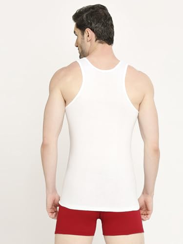 Image of VIP Supreme Men's 100% Combed Cotton White Vest | Moisture Absorbent Inner wear Combo for Men