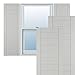 Ekena Millwork TFP001HF18X065ST True Fit PVC Horizontal Slat Framed Modern Style Fixed Mount Shutters, (Per Pair-Hardware Not Included), 18"W x 65"H, Hailstorm Gray