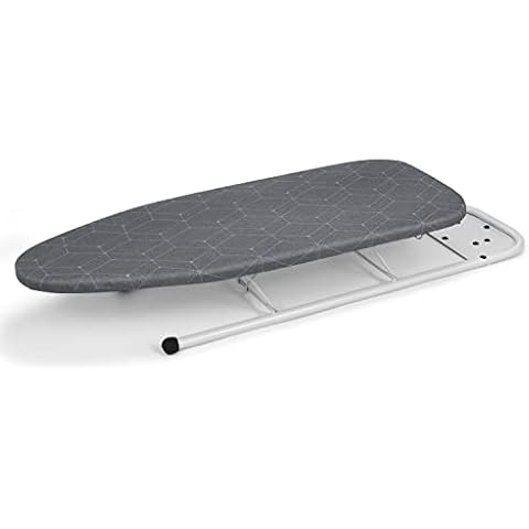 Duwee Table Top Ironing Board with Iron Rest, Small Ironing Board Heat Resistant Cover With Thick Felt Pad,Compact & Lightweight,Grey,32x82cm Cover