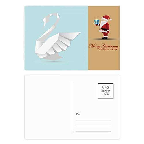 Cartes postales cygne abstrait et Père Noël pour décorer vos cadeaux